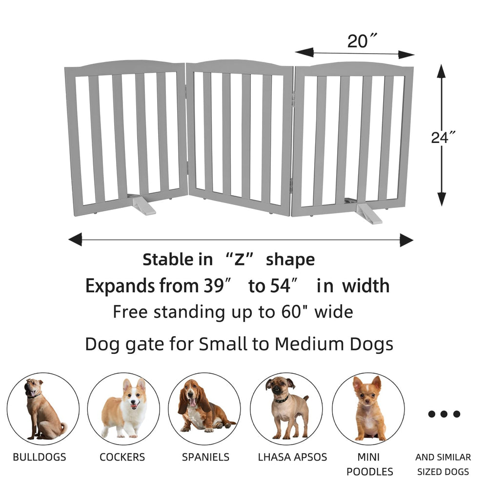 ZJSF grey indoor dog gate complements homes while restricting access to certain areas.