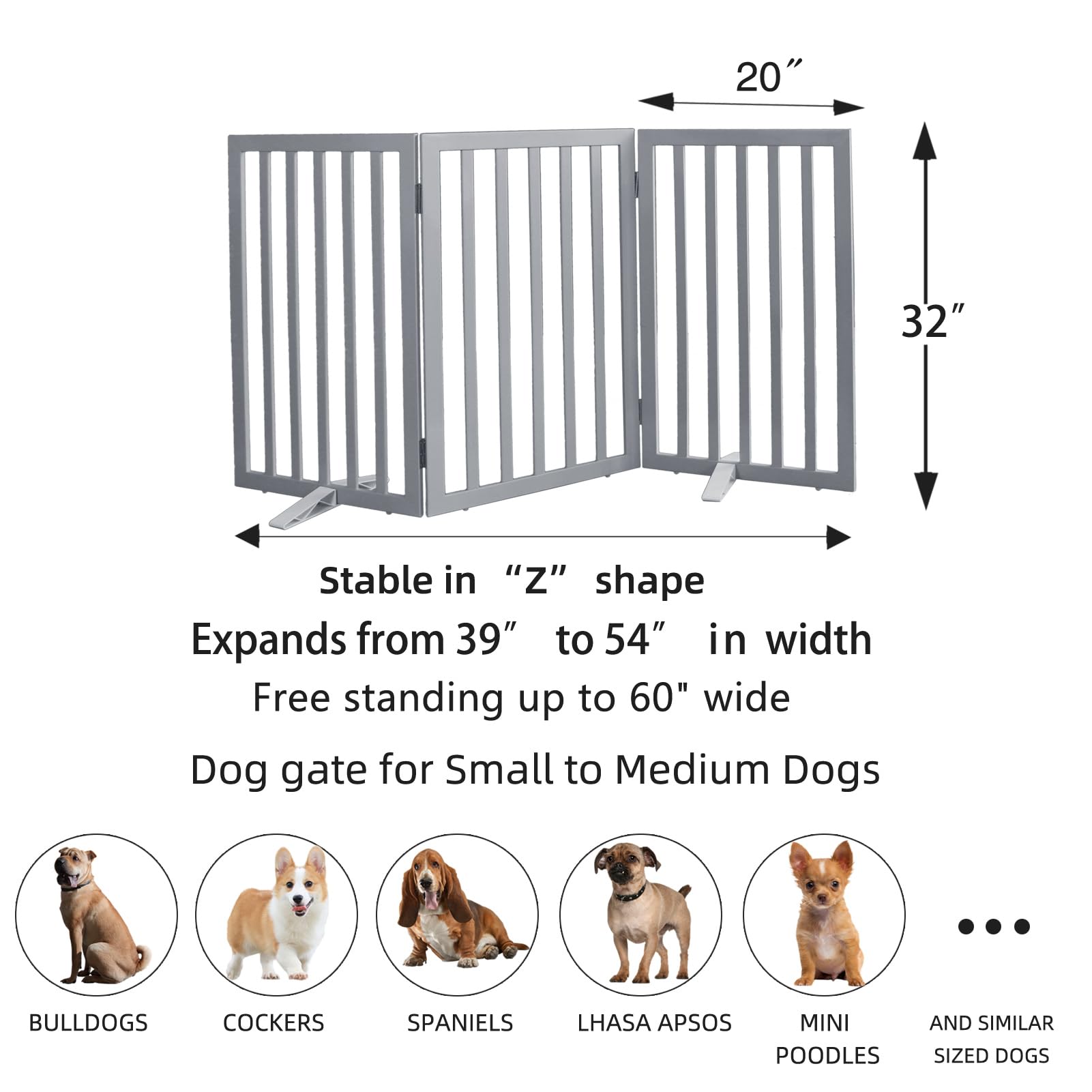 ZJSF grey pet gate in use demonstrates safe stair access control