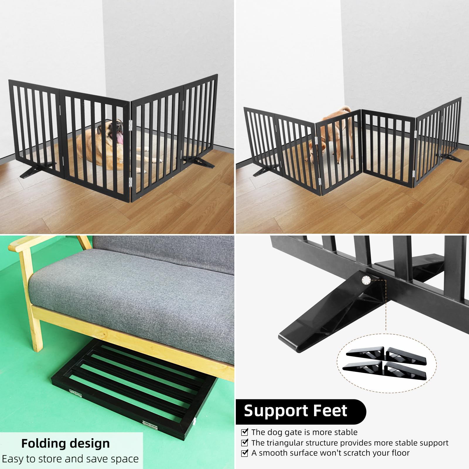 ZJSF no-assembly gate unfolds instantly for quick room boundaries.