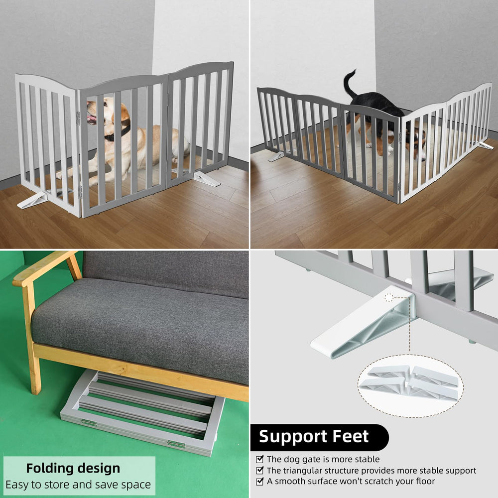 ZJSF no-assembly pet gate unfolds instantly for quick setup.