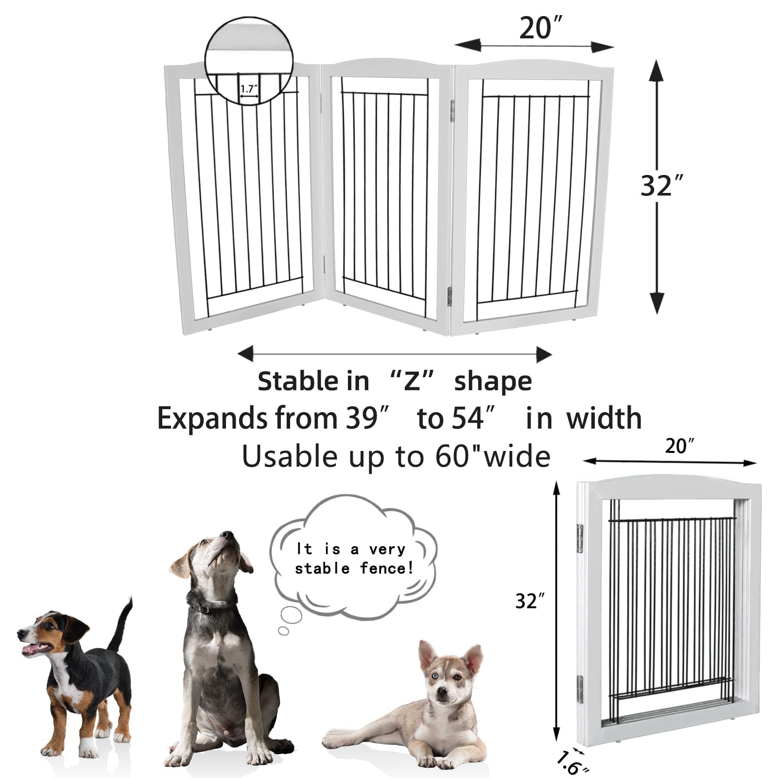 ZJSF gate with non-slip feet protecting floors during use