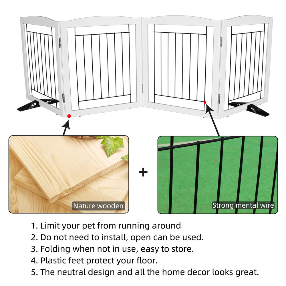 ZJSF gate features non-slip rubber feet to protect floors.