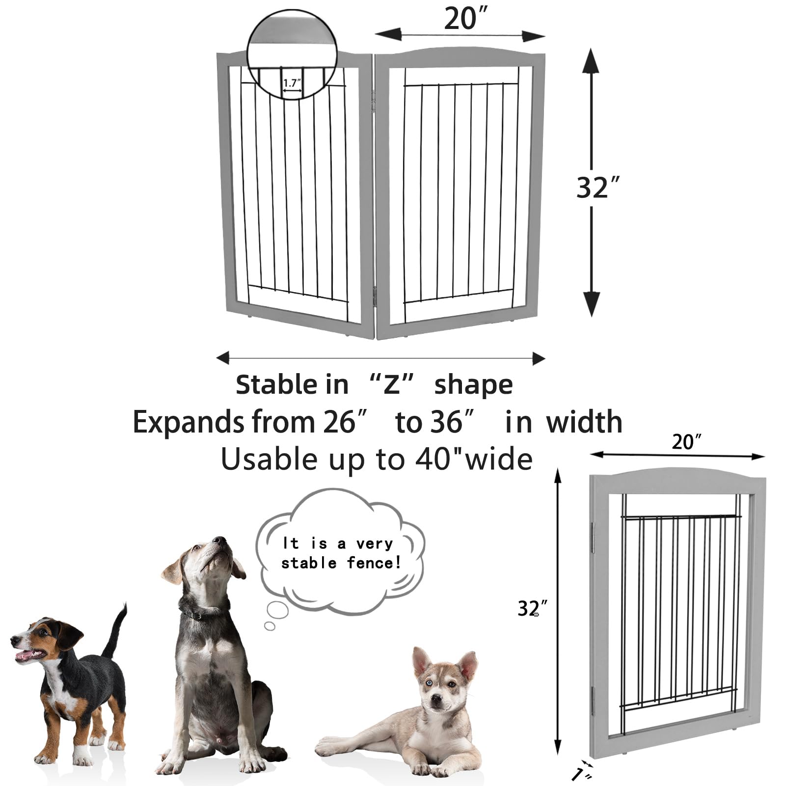 ZJSF anti-slip feet keep gate stable on smooth floors.