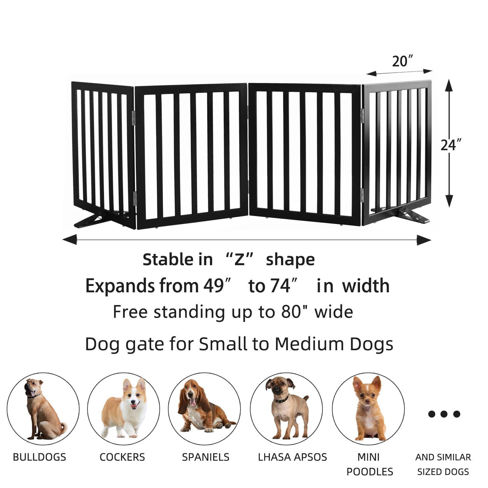 ZJSF pet gate by stairs offers safe boundaries for curious dogs.
