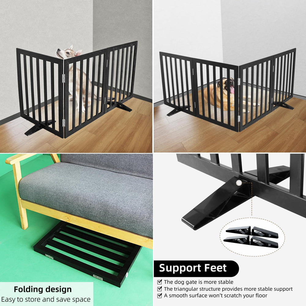 ZJSF no-assembly pet gate unfolds and stands quickly.
