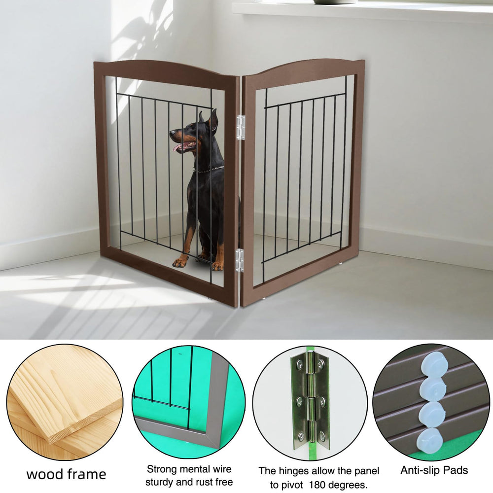 ZJSF pet gate with non-slip feet protects flooring during use.