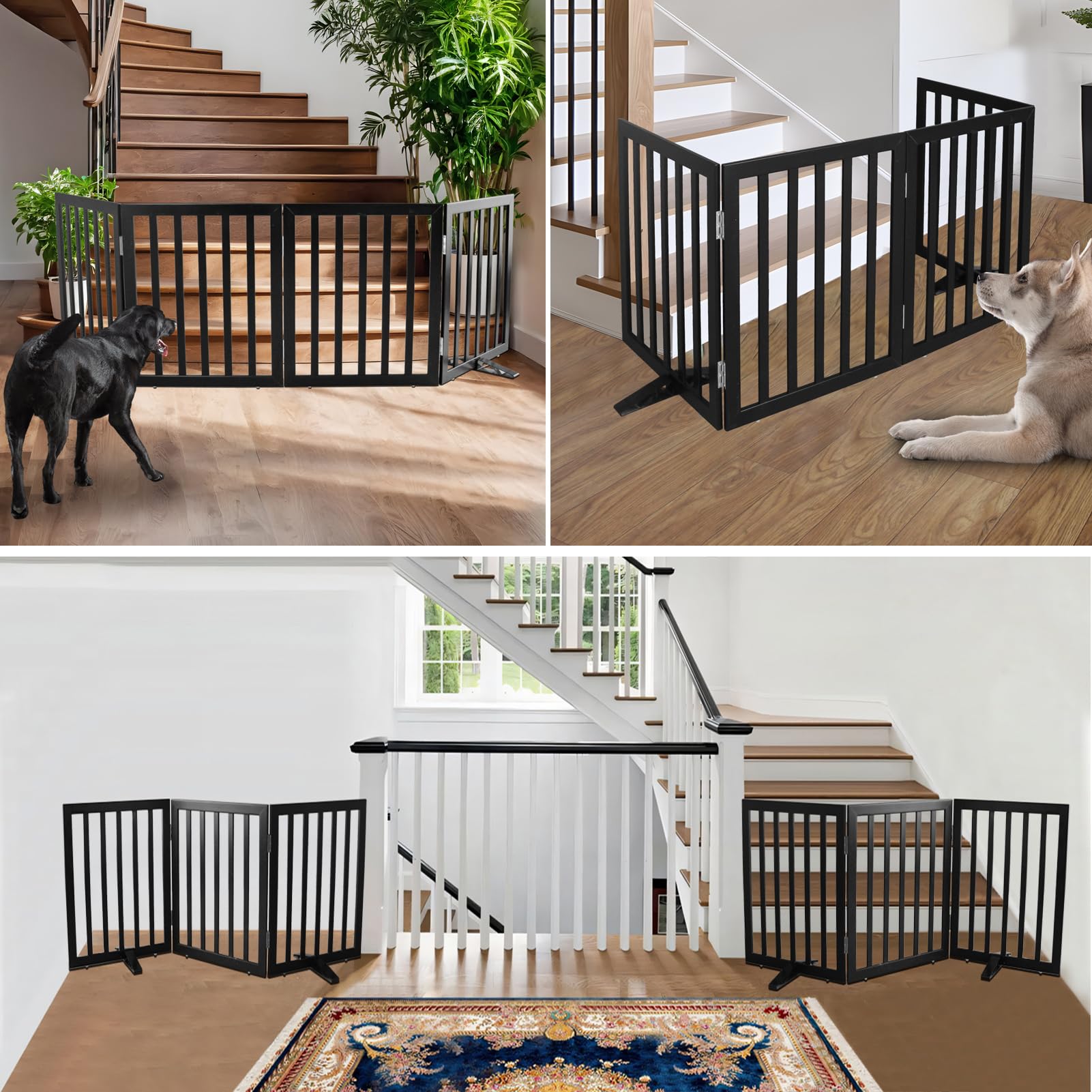 ZJSF three-panel gate with stainless hinges for versatile room division.
