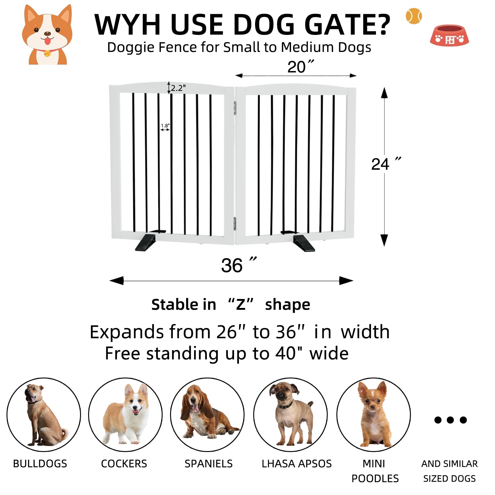 ZJSF two-panel gate with hinges provides stable boundary