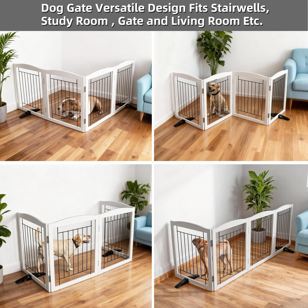 ZJSF wooden gate with sturdy stainless-steel hinges for durability.