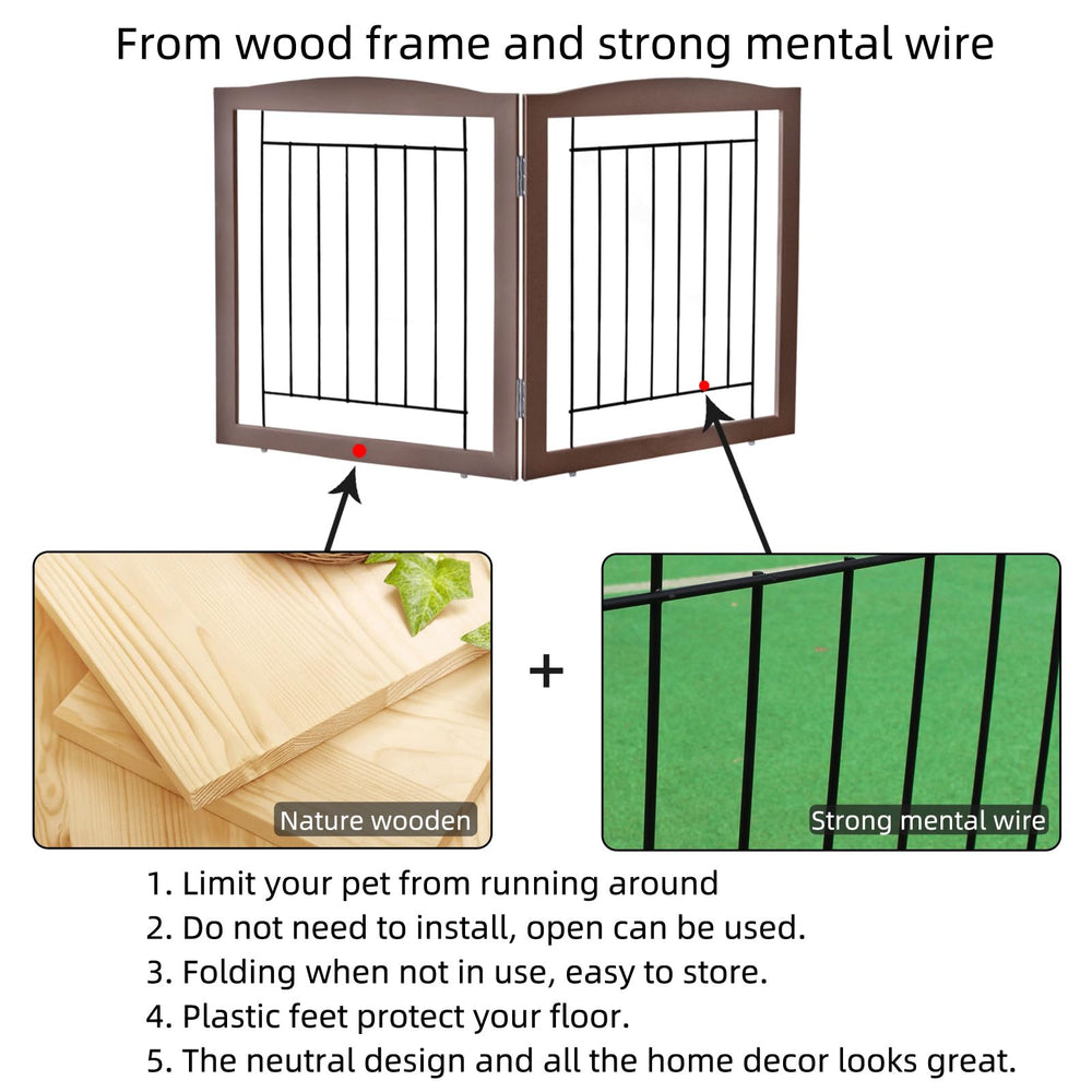 ZJSF wooden pet gate open dimensions show spacious 40 inches width.