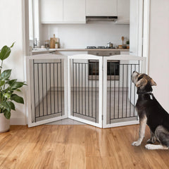 ZJSF wooden white gate close-up highlighting smooth finish and sturdy hinges