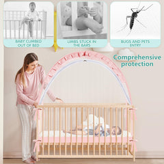 Zkaitoy Crib Tent airy mesh visible for breathable sleep