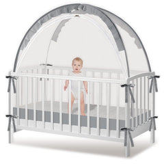 Zkaitoy Crib Tent close-up of breathable mesh for safe, cooling sleep.