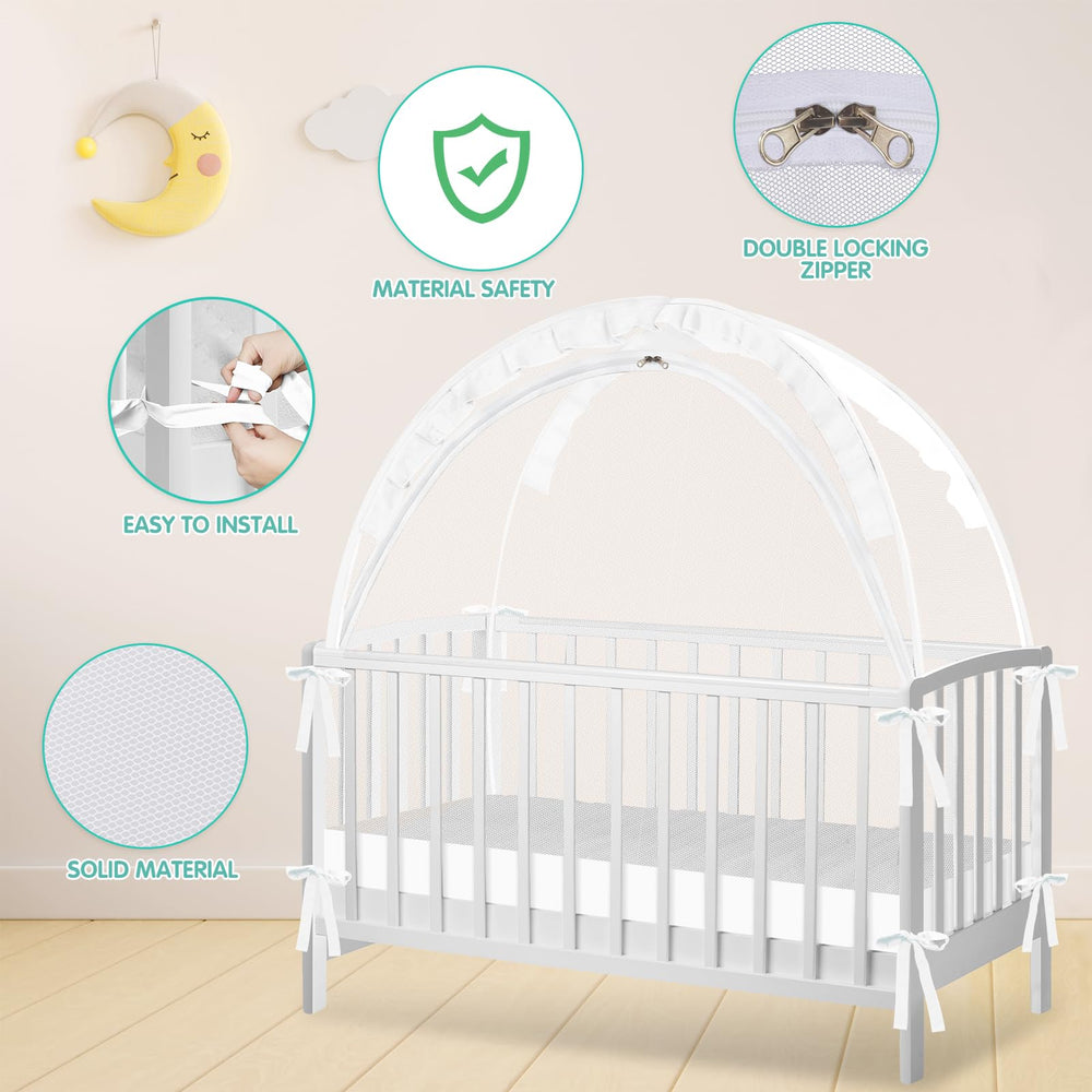 Zkaitoy Crib Tent durable rods keep the frame sturdy.