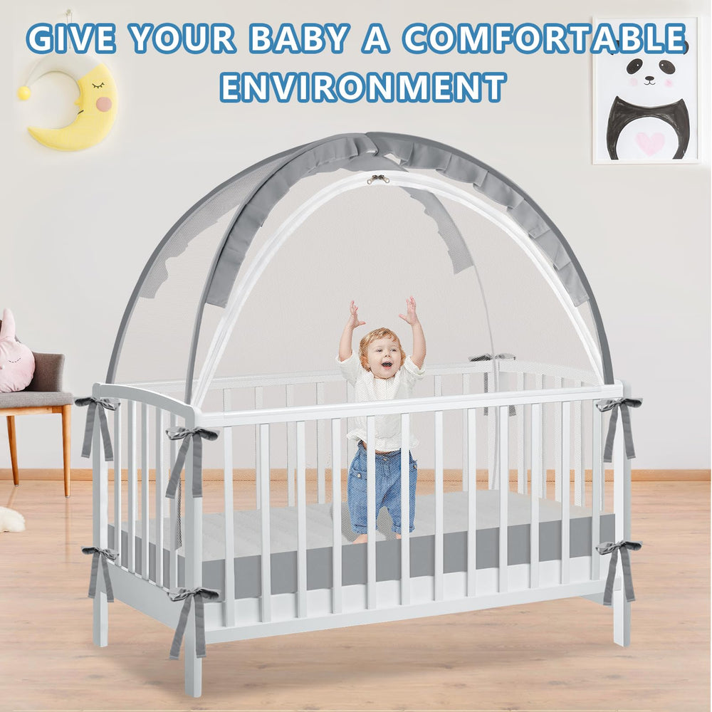 Zkaitoy Crib Tent easy-to-clean mesh supports busy parenting.