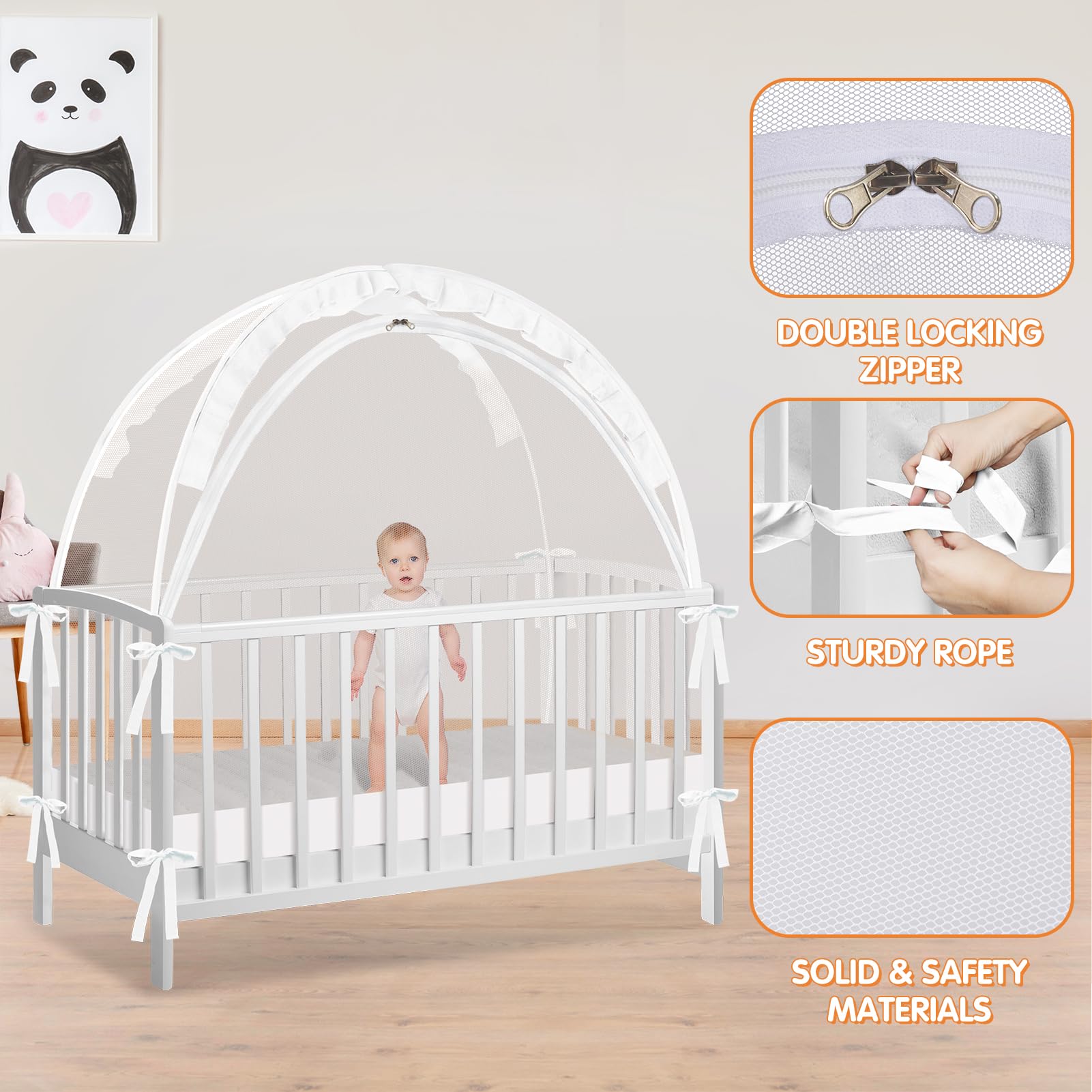 Zkaitoy crib tent easy install process; hassle-free nursery setup.