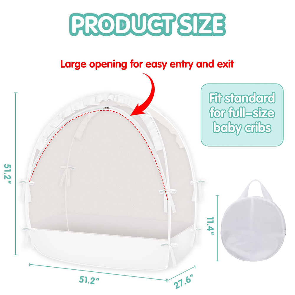 Zkaitoy Crib Tent easy installation with height extender compatibility.