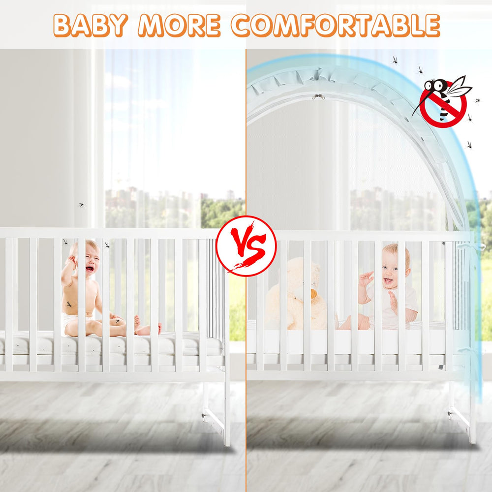 Zkaitoy crib tent suitable for babies and toddlers; versatile safety solution.
