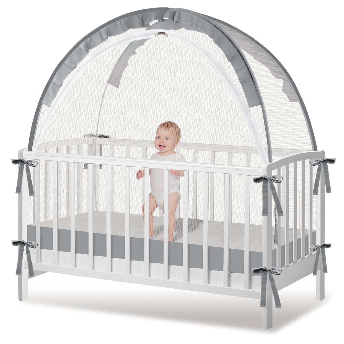 Zkaitoy crib tent pop-up assembly demonstrates quick setup for busy parents.
