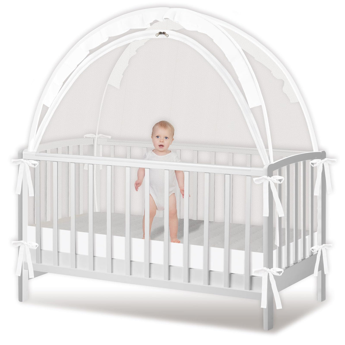 Zkaitoy Crib Tent pop-up setup for quick, tool-free installation