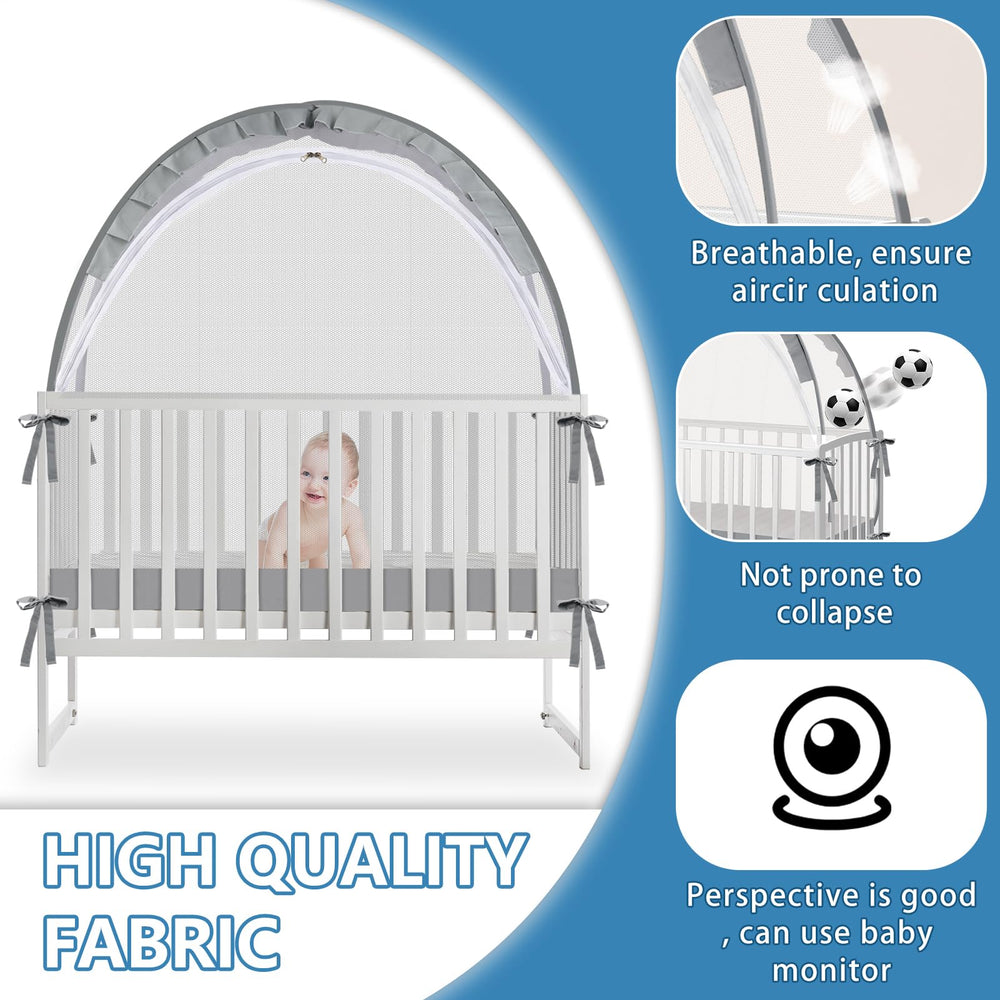 Zkaitoy Crib Tent sturdy frame provides reliable support and stability.