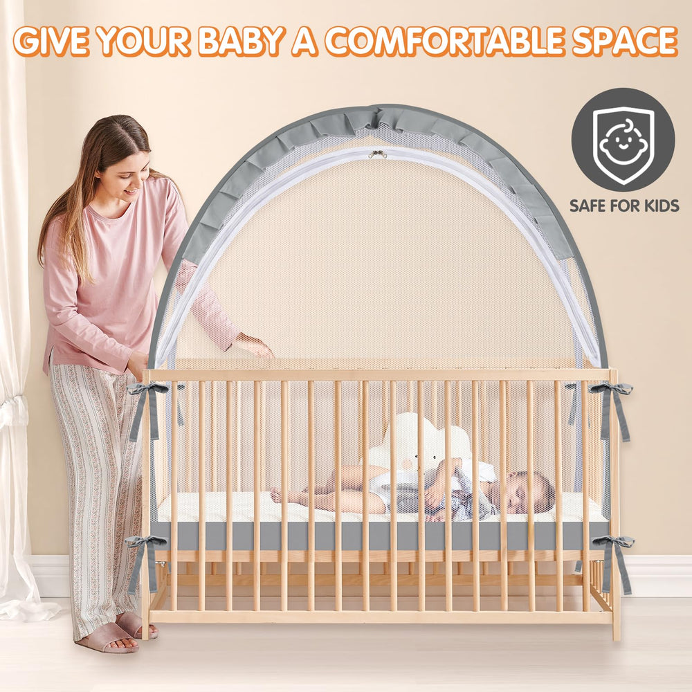 Zkaitoy Crib Tent bedroom scene promoting a calm sleep environment for baby.