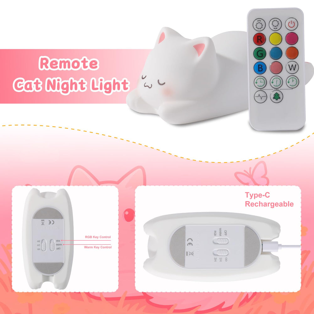ZKLiLi cat night light with tap control enables quick color changes without waking others.