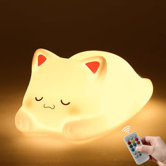 ZKLiLi night light for kids cat lamp with 16 colors offering soothing bedtime ambience.