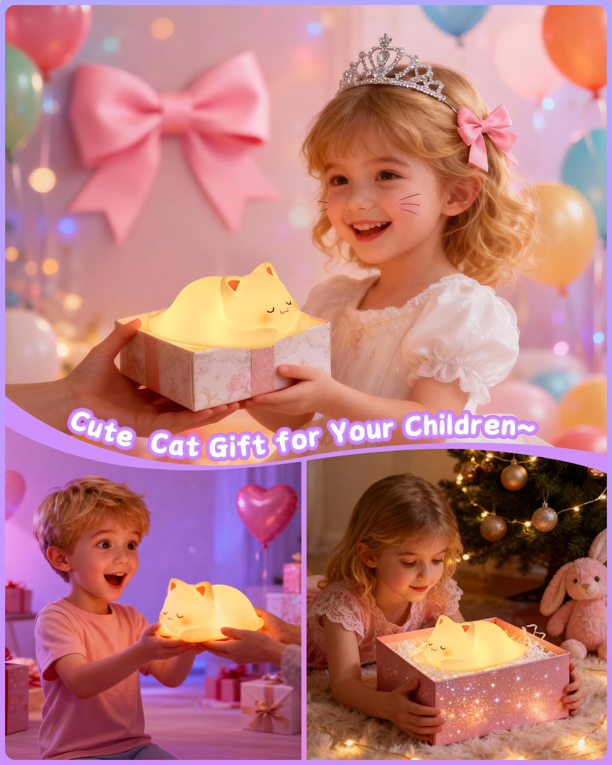 ZKLiLi night light casting a warm white glow in a kid's room.