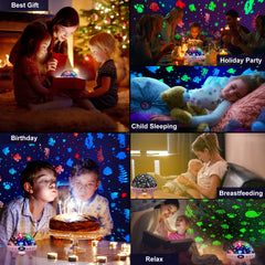 ZKYQSHDHX night light projector memory card with 29 soothing sounds for calming routines.