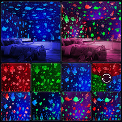 ZKYQSHDHX night light projector remote-control use enables quick customization from bed.