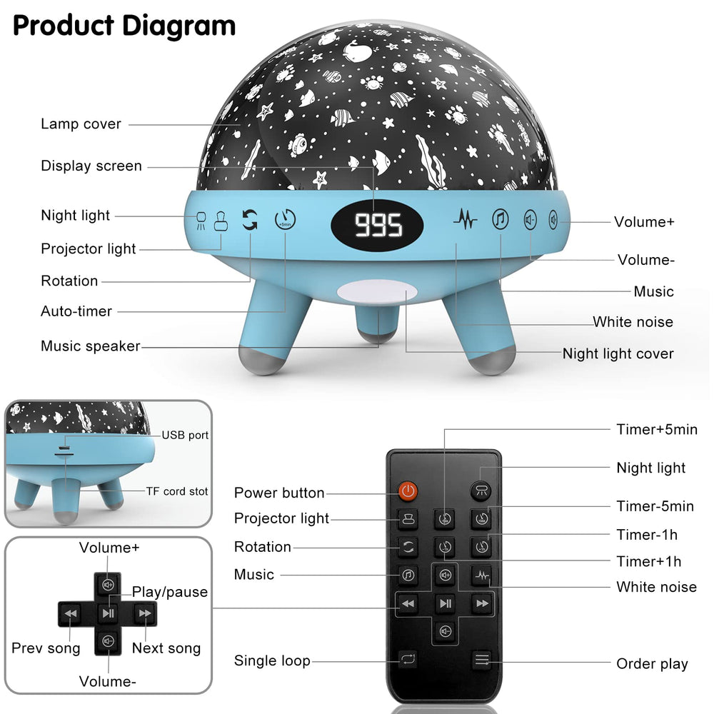 ZKYQSHDHX white noise memory card stores lullabies and natural sounds