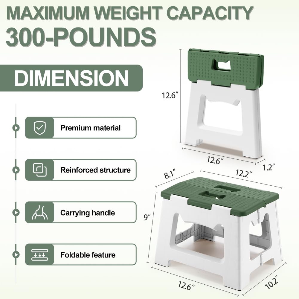 ZLMHYYM green stool with handle, portable for kitchen tasks