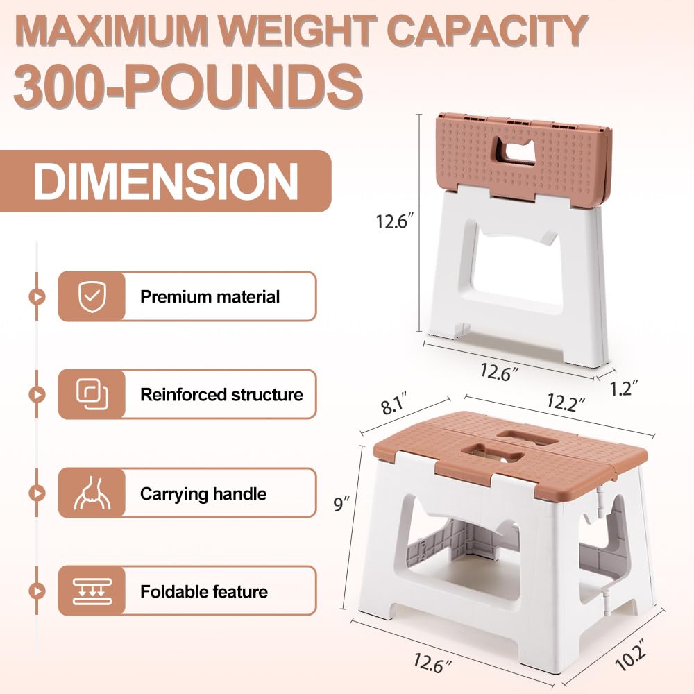 ZLMHYYM unfolded step stool on kitchen counter aids reach.