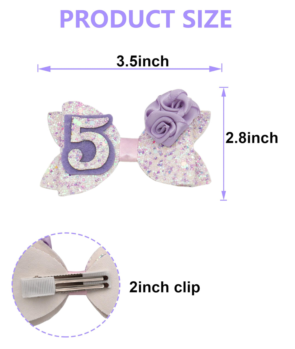 Zlwse purple rose bow adds charming birthday photo-ready styling