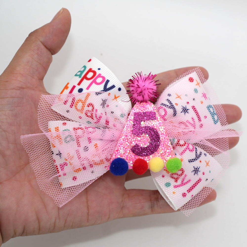 Zlwse birthday hair bow for 4th birthday designed for comfort during celebrations.