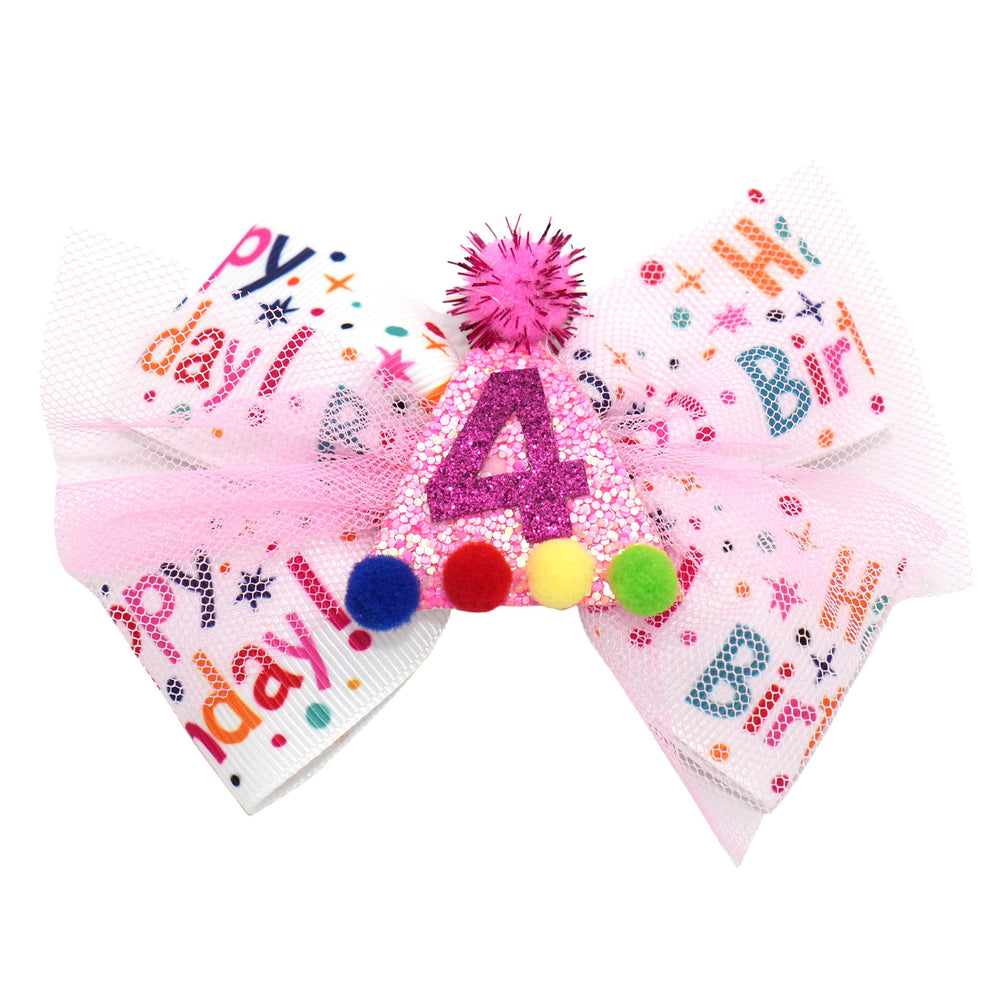 Zlwse birthday hair bow confetti ice cream design on headband for festive toddler styling