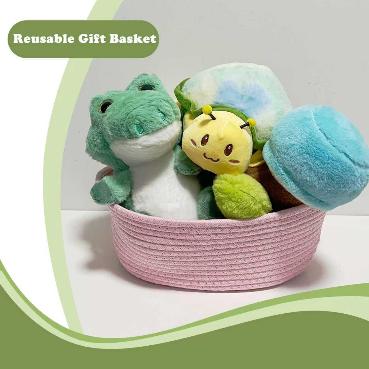 ZLYNN gift-ready packaging baskets with ribbon for versatile use