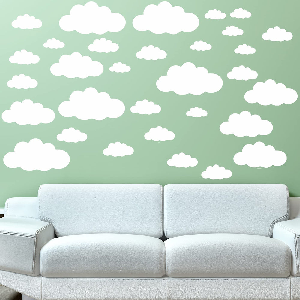 ZLZLCFZE cloud decal various sizes kid room highlights versatile decorating options.