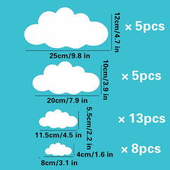 ZLZLCFZE cloud wall stickers nursery closeup showcases soft cloud details for kids’ rooms.