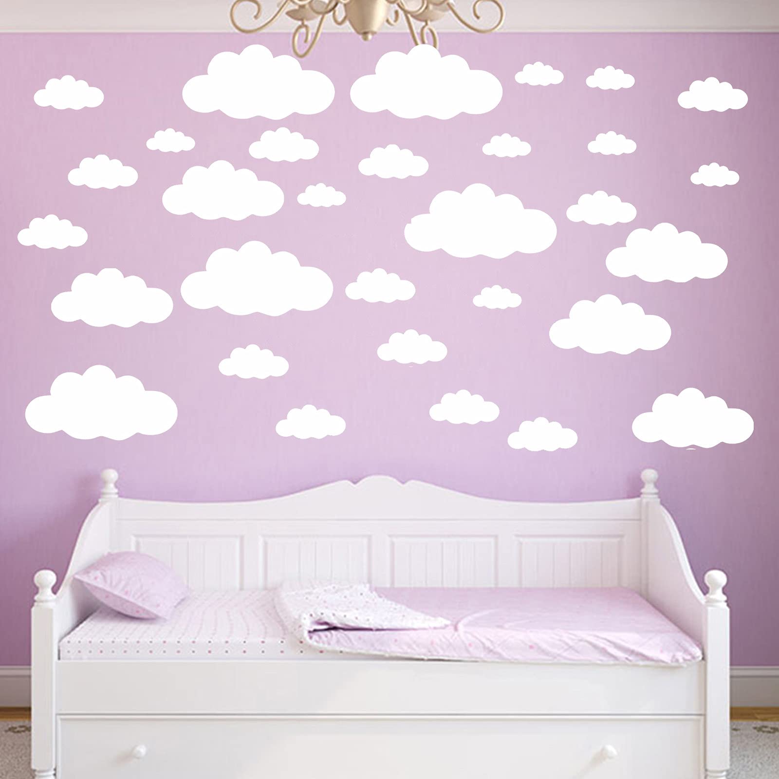 ZLZLCFZE safe vinyl cloud wall decal provides removable decorating without residue.
