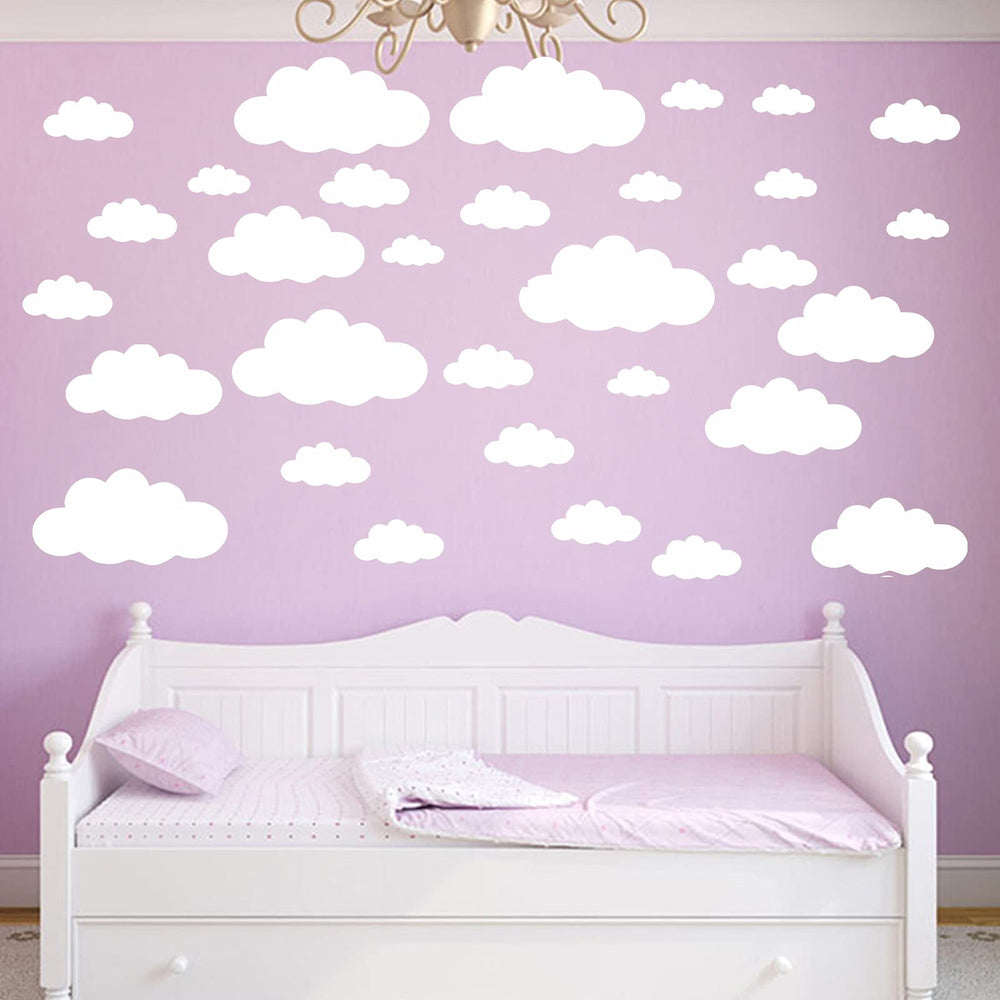 ZLZLCFZE safe vinyl cloud wall decal provides removable decorating without residue.