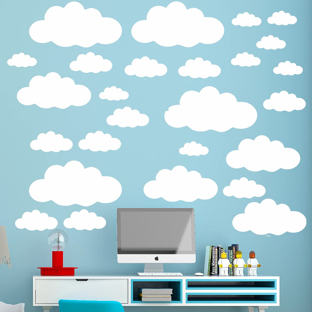 ZLZLCFZE white clouds ceiling decal pack collection creates dreamy nursery ceilings.