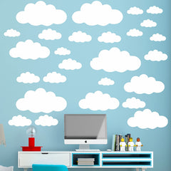 ZLZLCFZE white clouds ceiling decal pack collection creates dreamy nursery ceilings.
