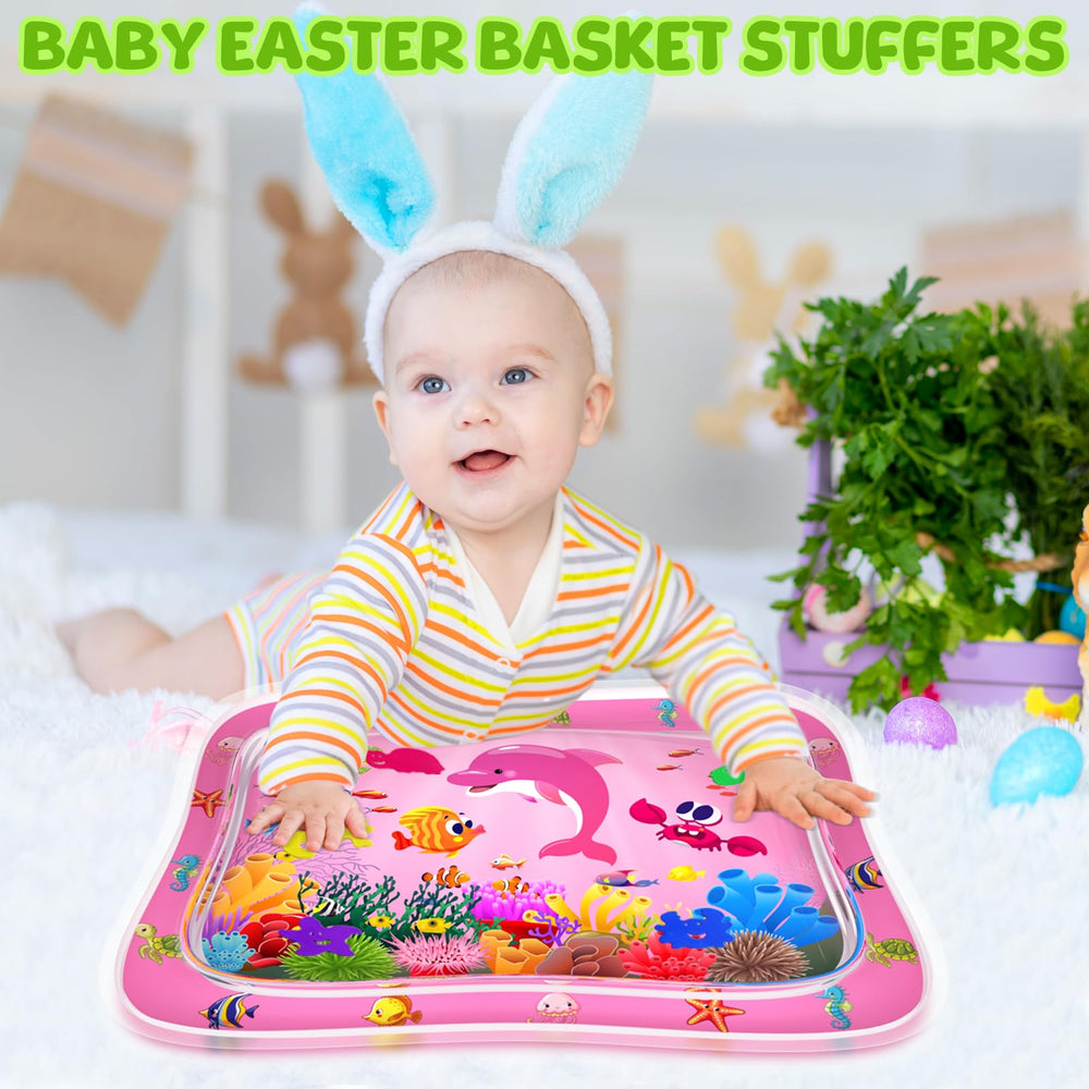 ZMLM pink water mat with water center invites sensory exploration.