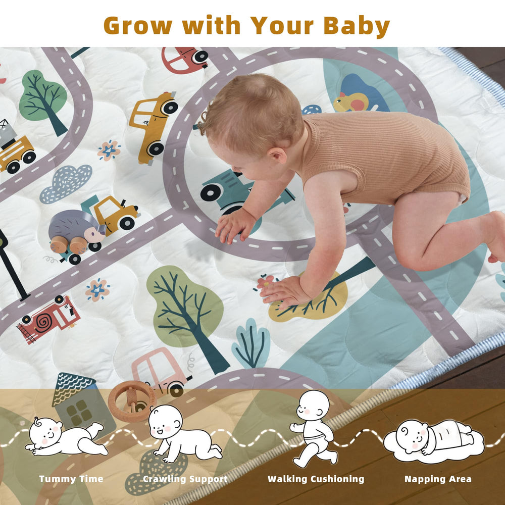 ZNVYPPD Baby Play Mat machine-washable for simple cleanup after spills.