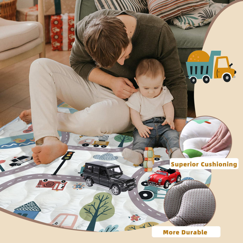 ZNVYPPD Baby Play Mat portable-foldable is easy to pack for trips and picnics.