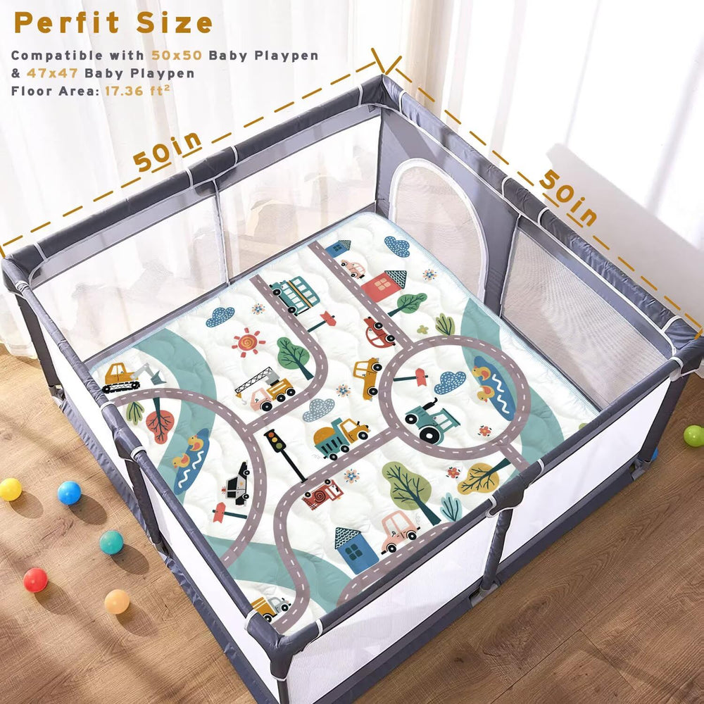 ZNVYPPD 50x50 playmat offers generous tummy time space
