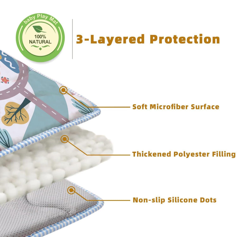 ZNVYPPD cushioned top layer provides soft crawls and bumps