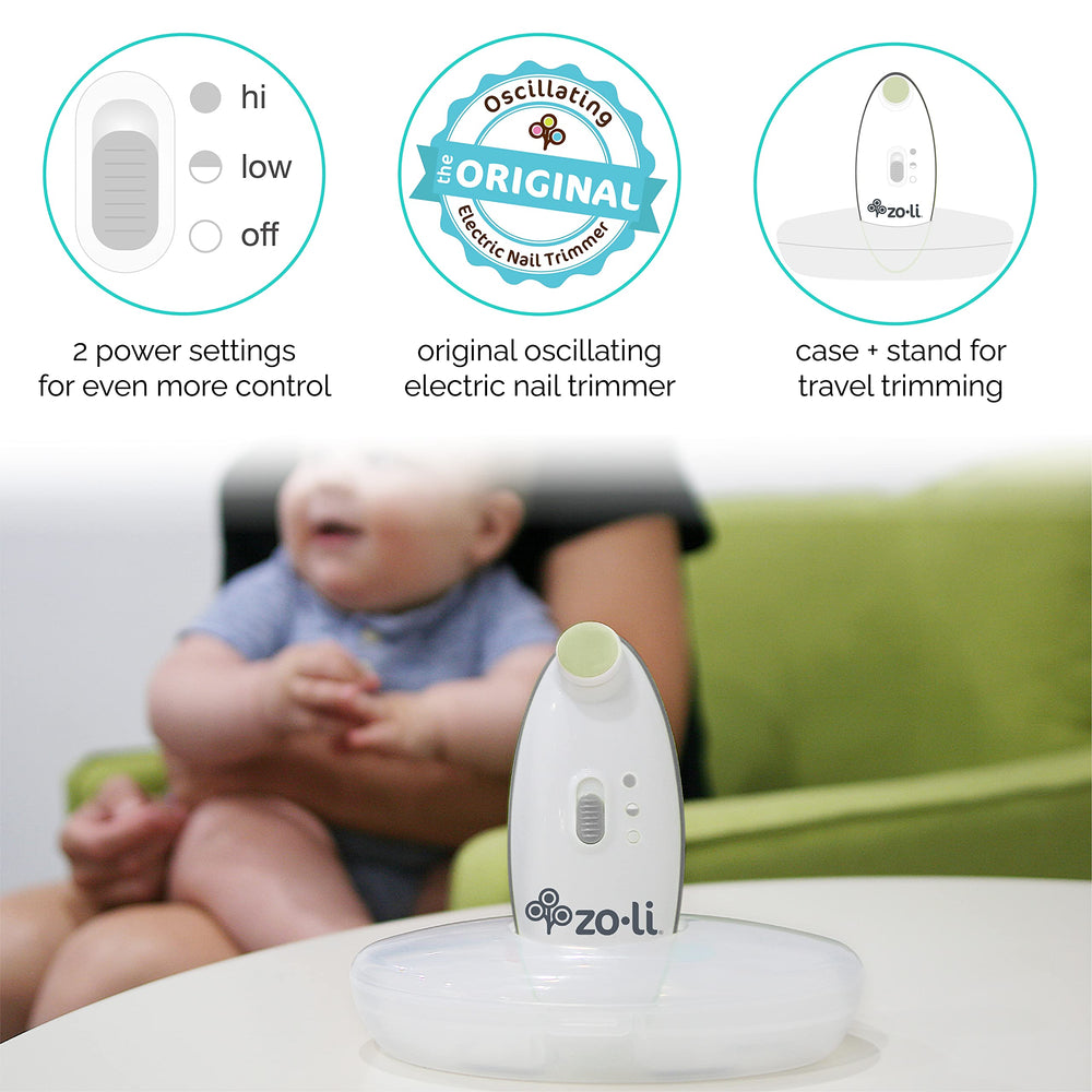 ZoLi Buzz B safety-focused design with BPA-free materials for gentle baby nail care